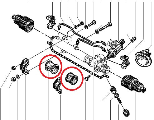 Schwammige Lenkung? | Optimierte Buchsen für Lenkgetriebe - FlexSteering-Kit