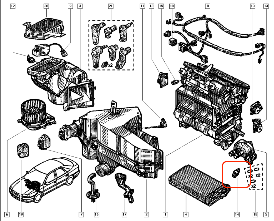 Detailansicht O-Ring für Renault Safrane Temperatursensor – verbesserte Abdichtung / improved sealing