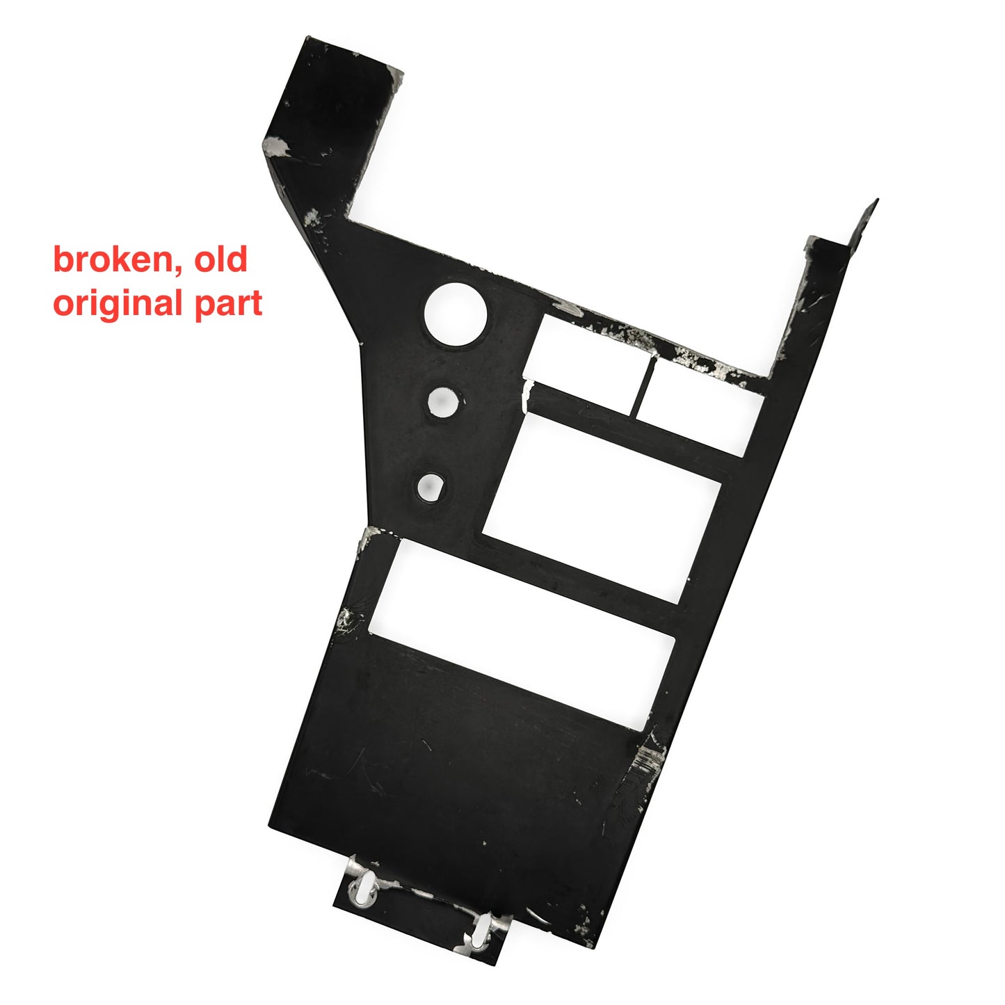 Mittelkonsole Alpine A310 Vergleich Original Blech beschädigt / Alpine A310 console comparison damaged original metal panel