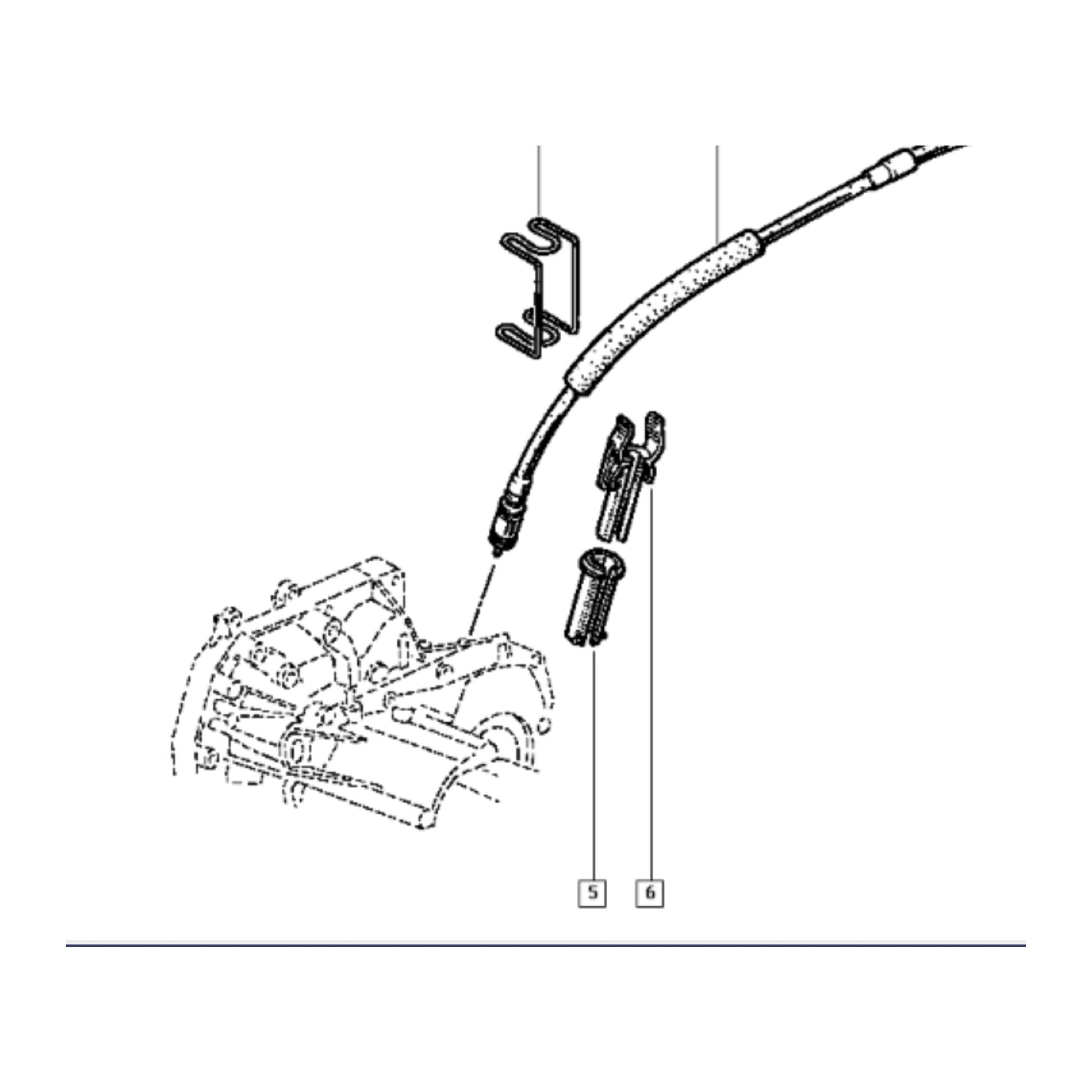 Halteklammer Tachowelle Explosionszeichnung Renault Dialoga Position 6 / speedometer cable retaining clip exploded parts diagram position 6